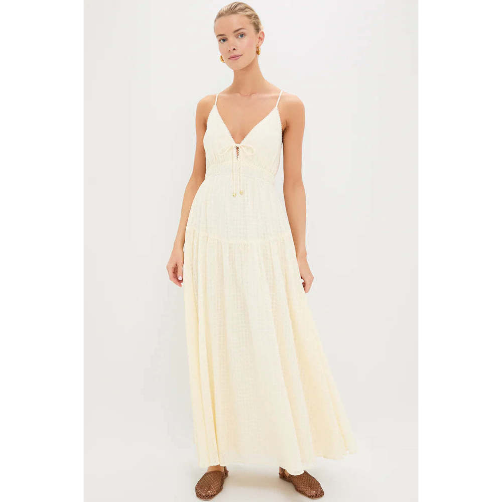 Kivari Cream Chantelle Maxi Dress Size 4 NWT